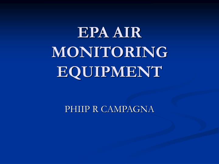 epa air monitoring equipment