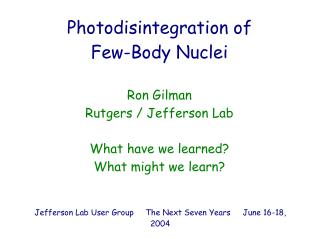 Photodisintegration of Few-Body Nuclei