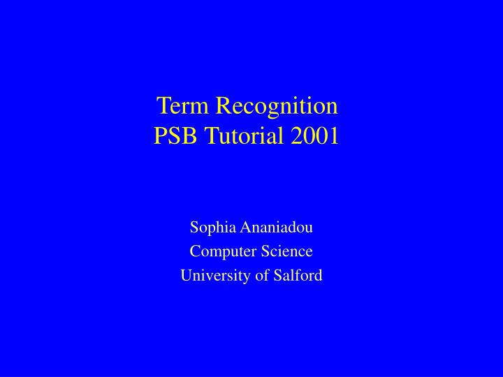 term recognition psb tutorial 2001