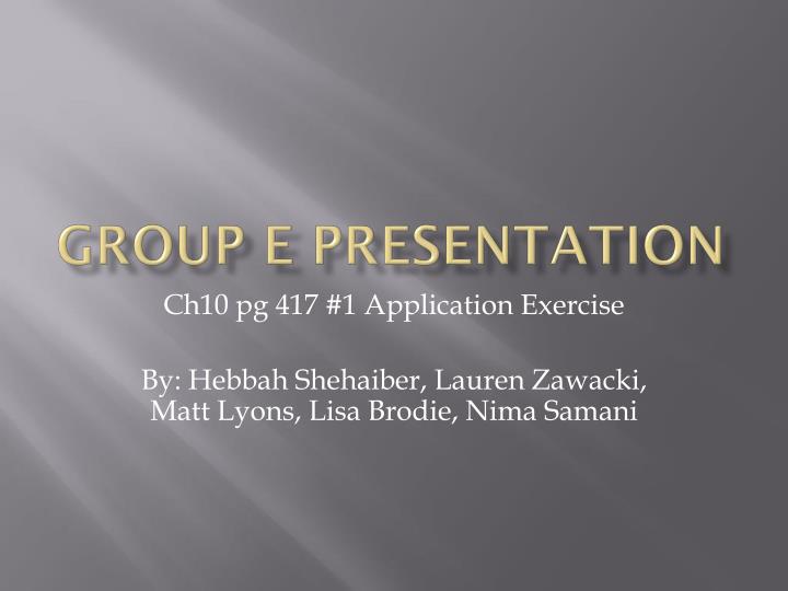 group e presentation