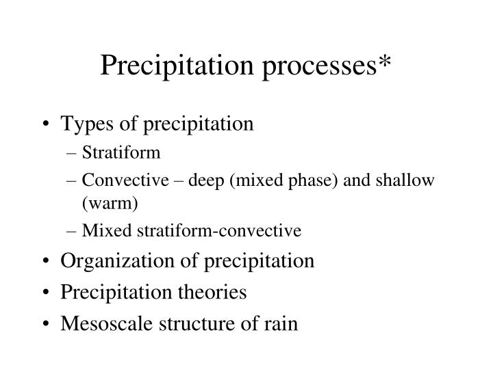 precipitation processes