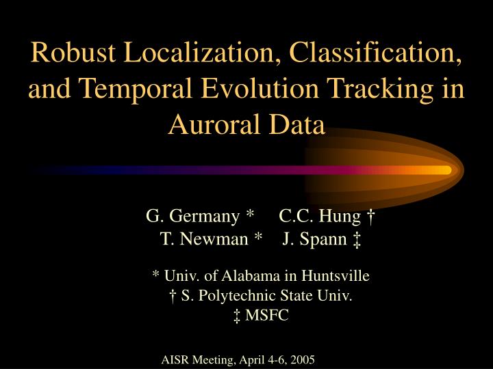 robust localization classification and temporal evolution tracking in auroral data