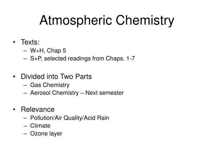 atmospheric chemistry