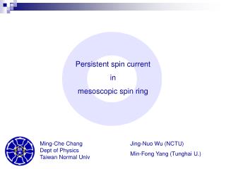 Persistent spin current in mesoscopic spin ring