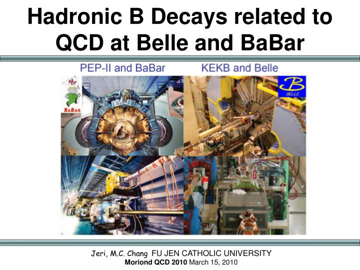 hadronic b decays related to qcd at belle and babar