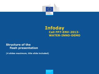 Infoday Call FP7-ENV-2013-WATER-INNO-DEMO