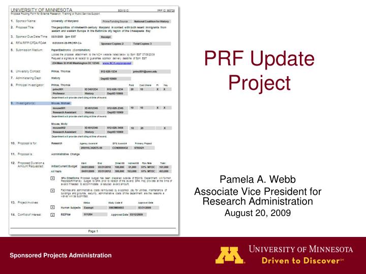 prf update project