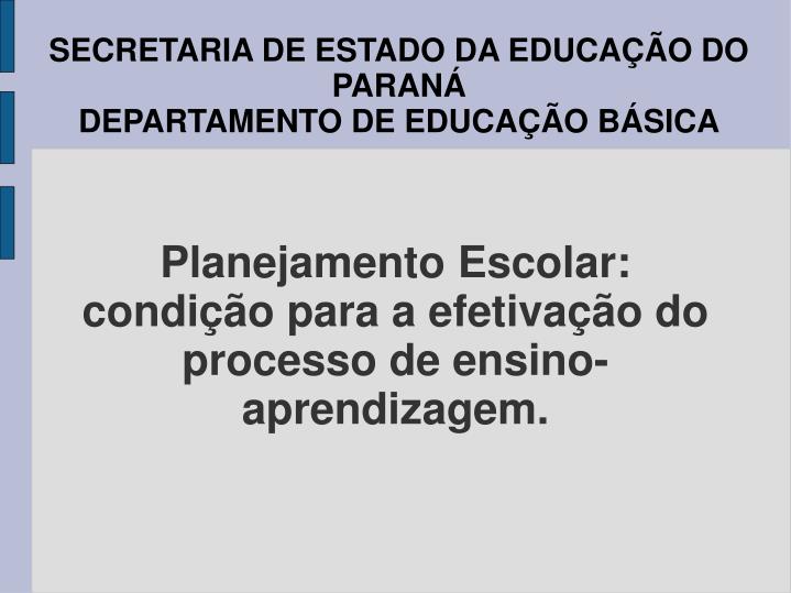 planejamento escolar condi o para a efetiva o do processo de ensino aprendizagem