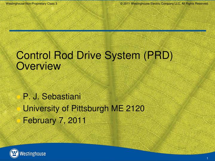 control rod drive system prd overview