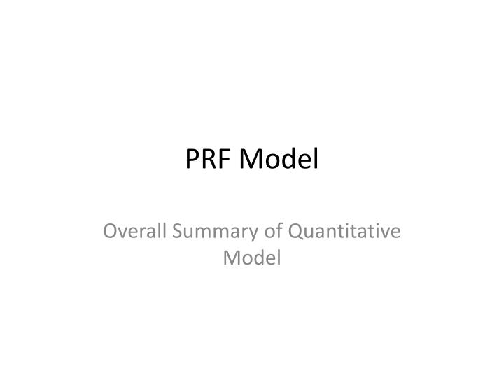 prf model