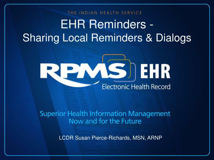 ehr reminders sharing local reminders dialogs