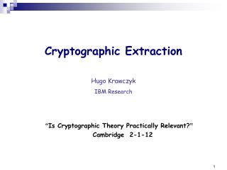 Cryptographic Extraction