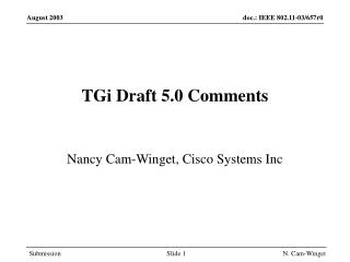 TGi Draft 5.0 Comments