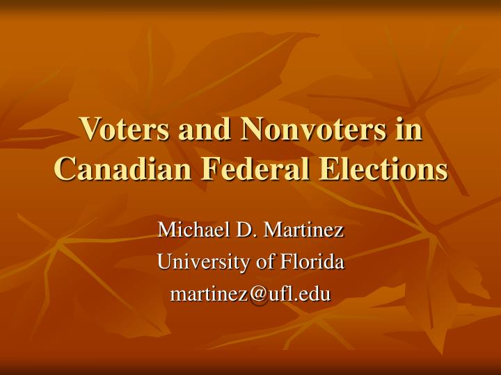 voters and nonvoters in canadian federal elections