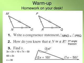 Warm-up Homework on your desk!