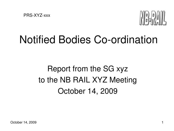 notified bodies co ordination