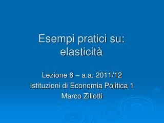 esempi pratici su elasticit
