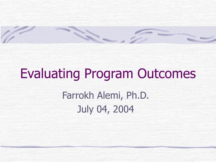 evaluating program outcomes