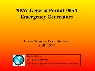 NEW General Permit-005A Emergency Generators