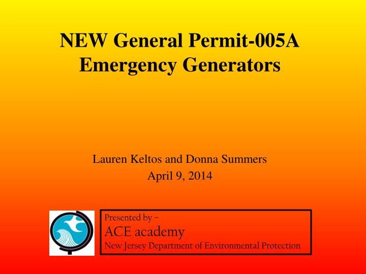 new general permit 005a emergency generators