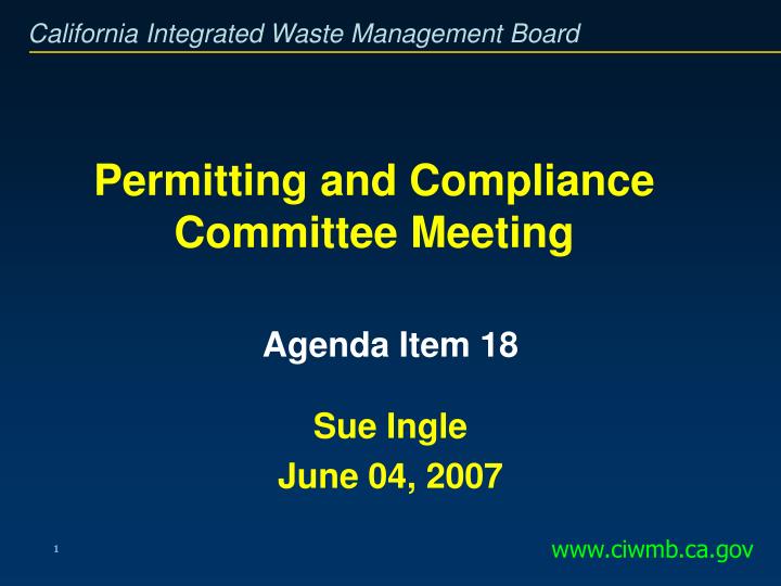 permitting and compliance committee meeting