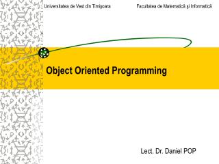 Object Oriented Programming