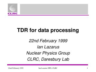 TDR for data processing