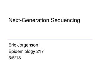 Next-Generation Sequencing