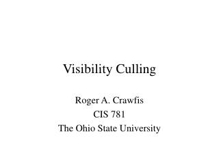 Visibility Culling