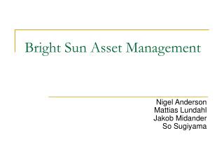 Bright Sun Asset Management