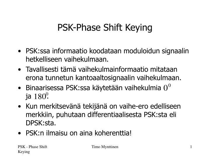 psk phase shift keying
