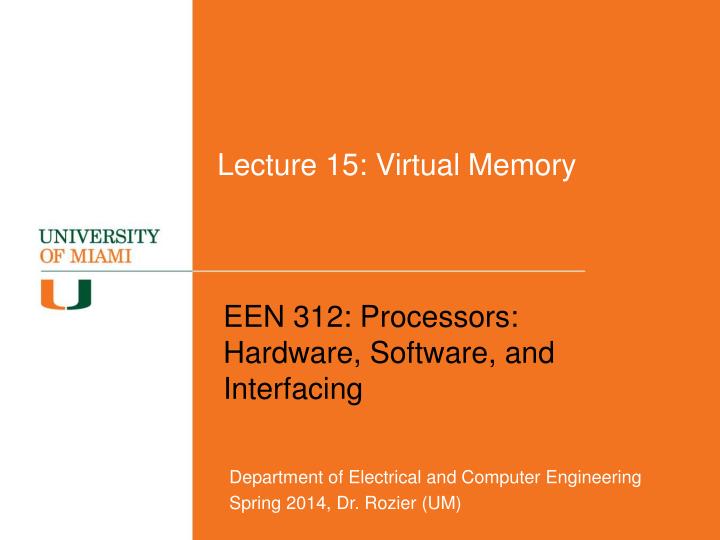 lecture 15 virtual memory