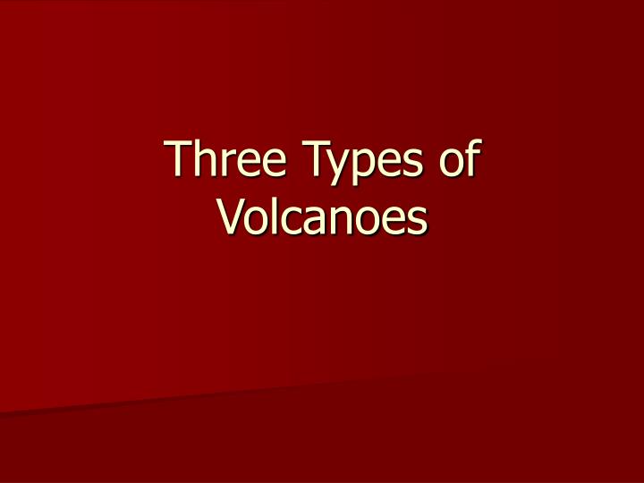 three types of volcanoes