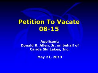 Petition To Vacate 08-15