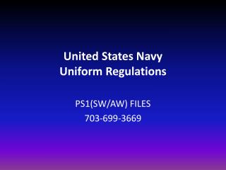 United States Navy Uniform Regulations