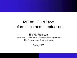 ME33: Fluid Flow Information and Introduction