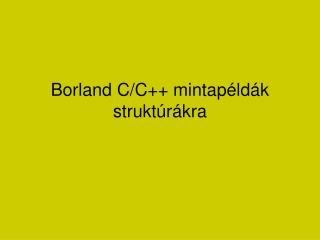 borland c c mintap ld k strukt r kra