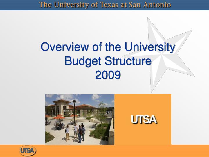 overview of the university budget structure 2009