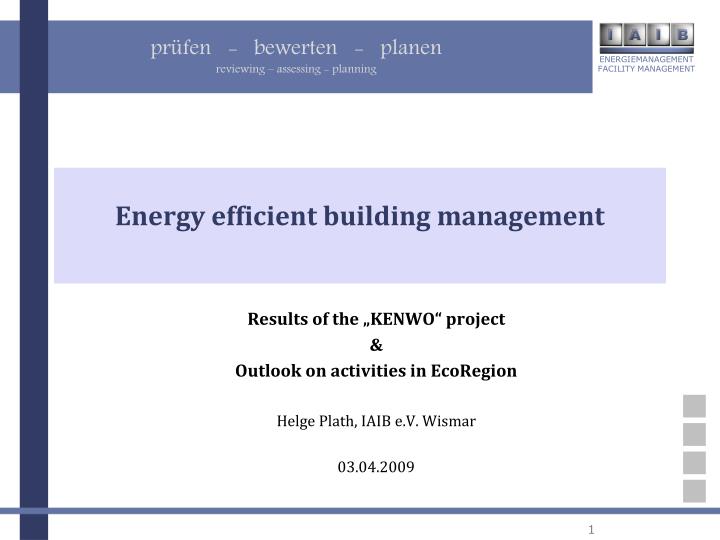 energy efficient building management