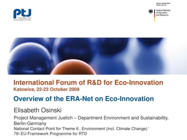 overview of the era net on eco innovation