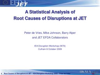 A Statistical Analysis of Root Causes of Disruptions at JET