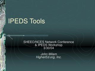 IPEDS Tools