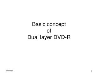 Basic concept of Dual layer DVD-R