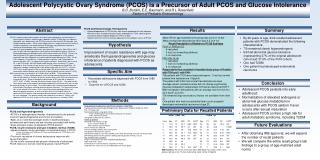 Adolescent Polycystic Ovary Syndrome (PCOS) is a Precursor of Adult PCOS and Glucose Intolerance