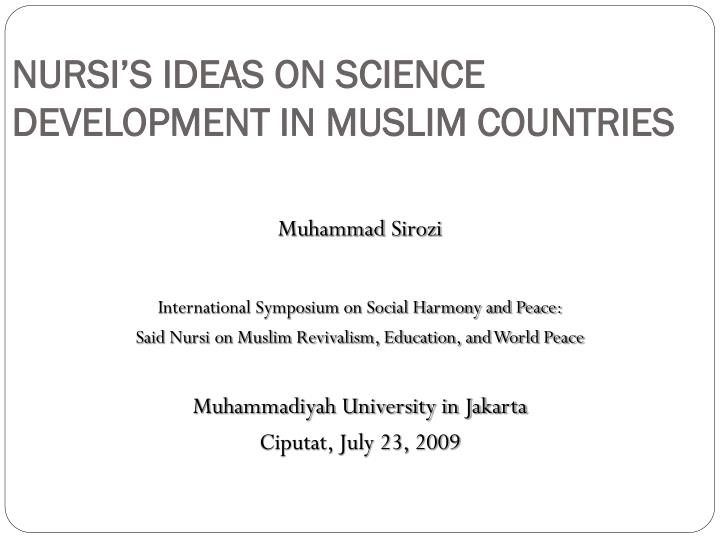 nursi s ideas on science development in muslim countries