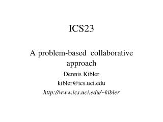 ICS23 A problem-based collaborative approach