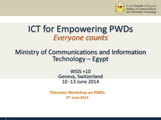 Thematic Workshop on PWDs 9 th June 2014