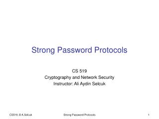 Strong Password Protocols