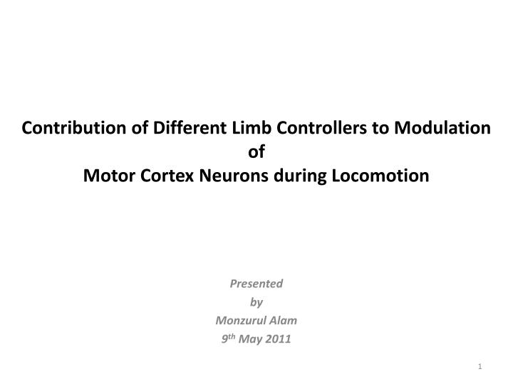 contribution of different limb controllers to modulation of motor cortex neurons during locomotion