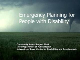 Emergency Planning for People with Disability